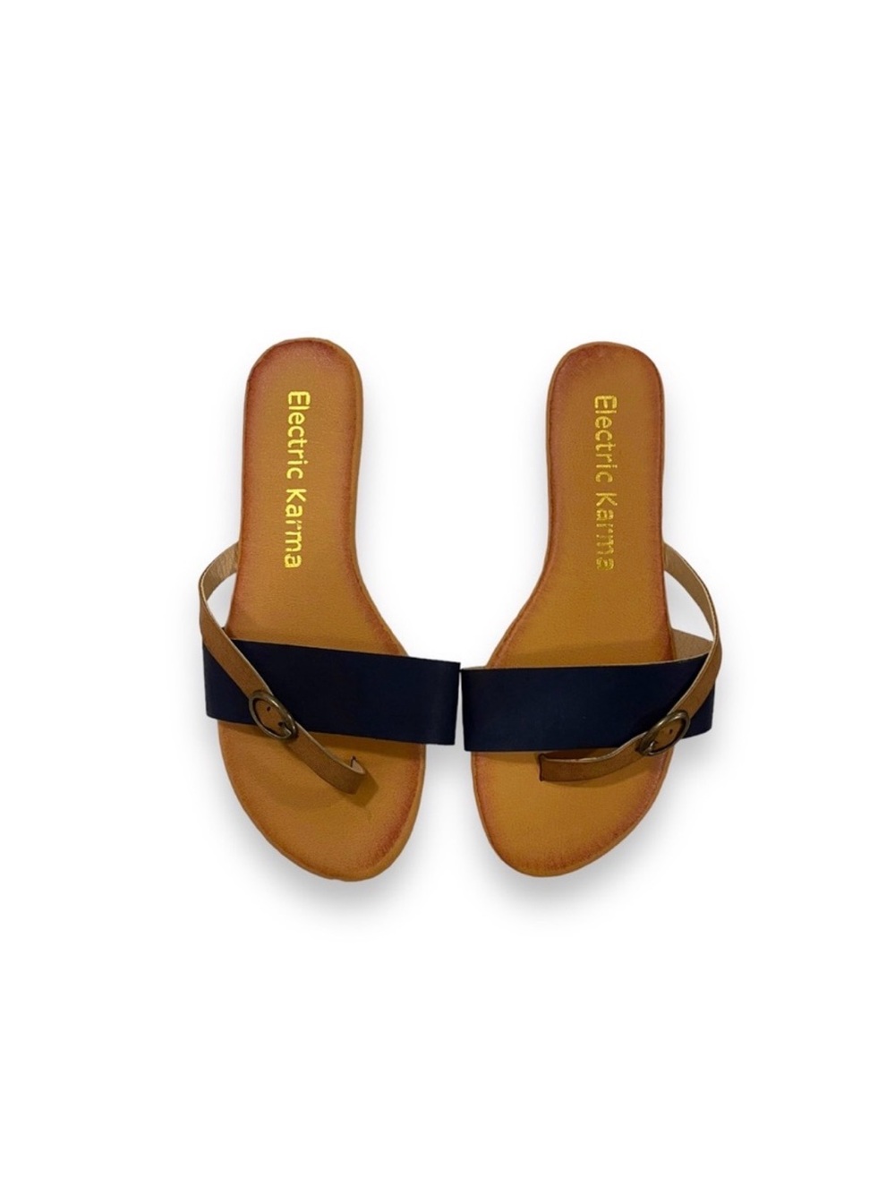 💙 Electric Karma Navy and Tan Casual Sandals